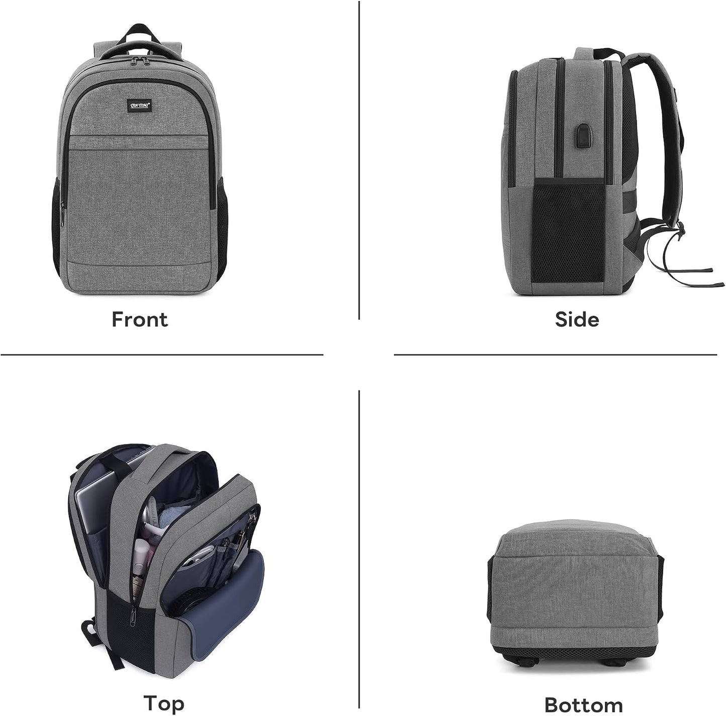 17 Inch Travel Laptop Backpack, Anti Theft &amp; USB Charging Port, Water Resistant Durable