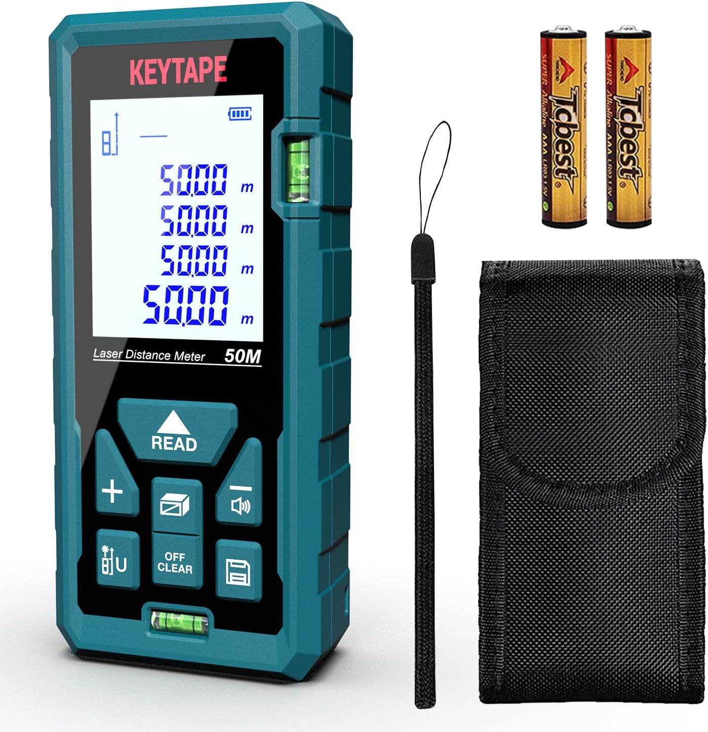 Laser Measure 328ft Real Time, Upgraded M/in/FT/FT+in Unit Switching Backlit LCD &amp; DT100