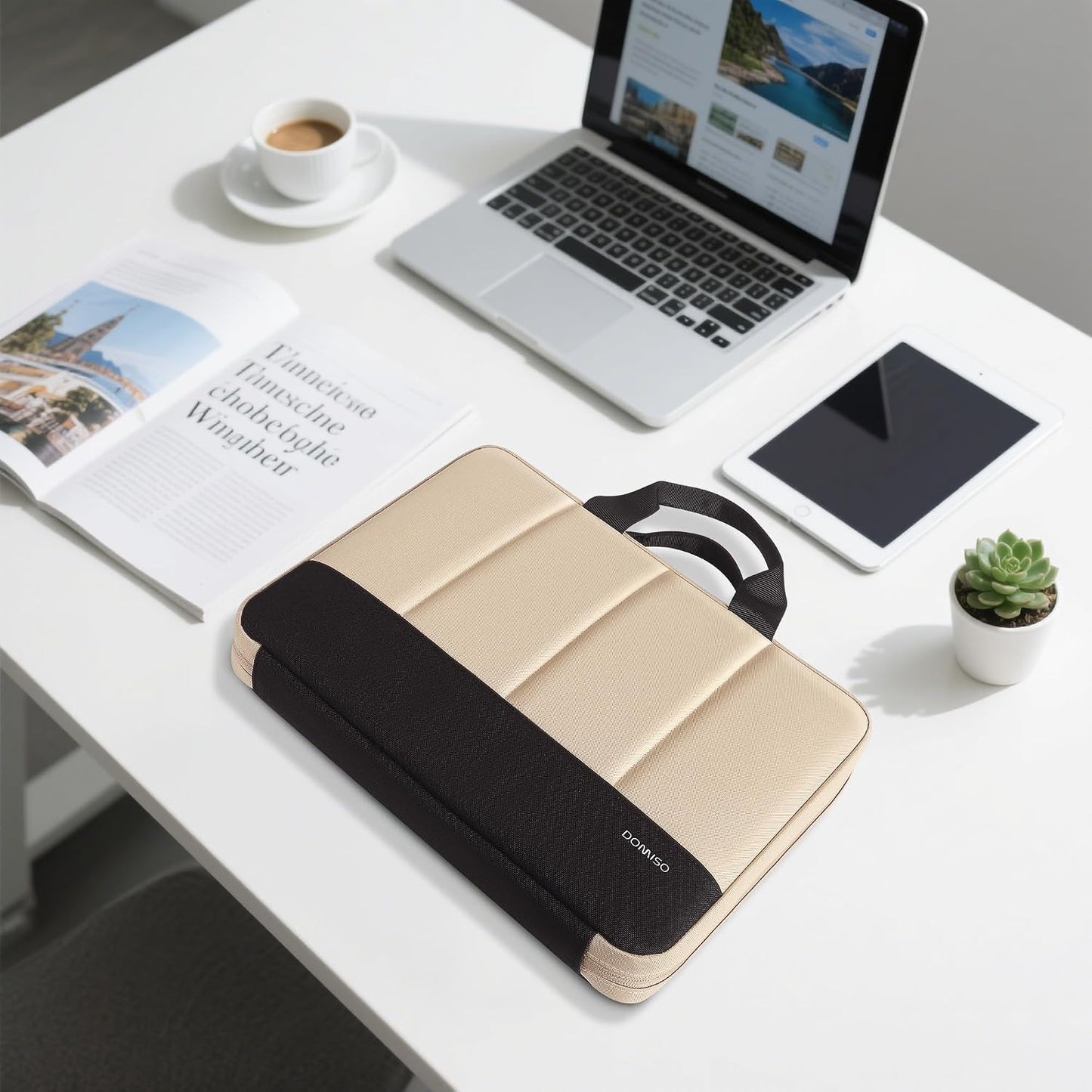 15.6" Laptop Bag Sleeve All Weather Cushioned, Scratch-Proof Interior