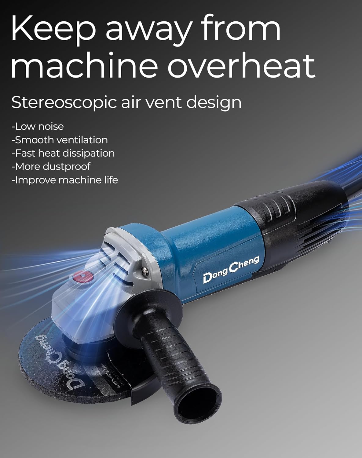 Angle Grinder 4-1/2 in 6.7-Amp Paddle Switch Cut off Tool 11800RPM Electric Grinder Power Tools