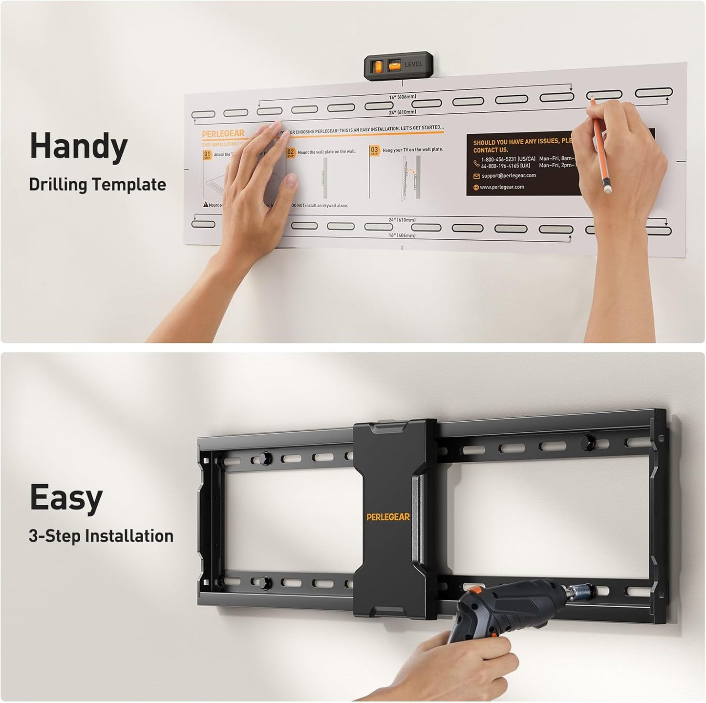 Tilting TV Wall Mount for 37-82 inch TVs up to 132 lbs, Low Profile Tilt,for Flat or Curved TVs