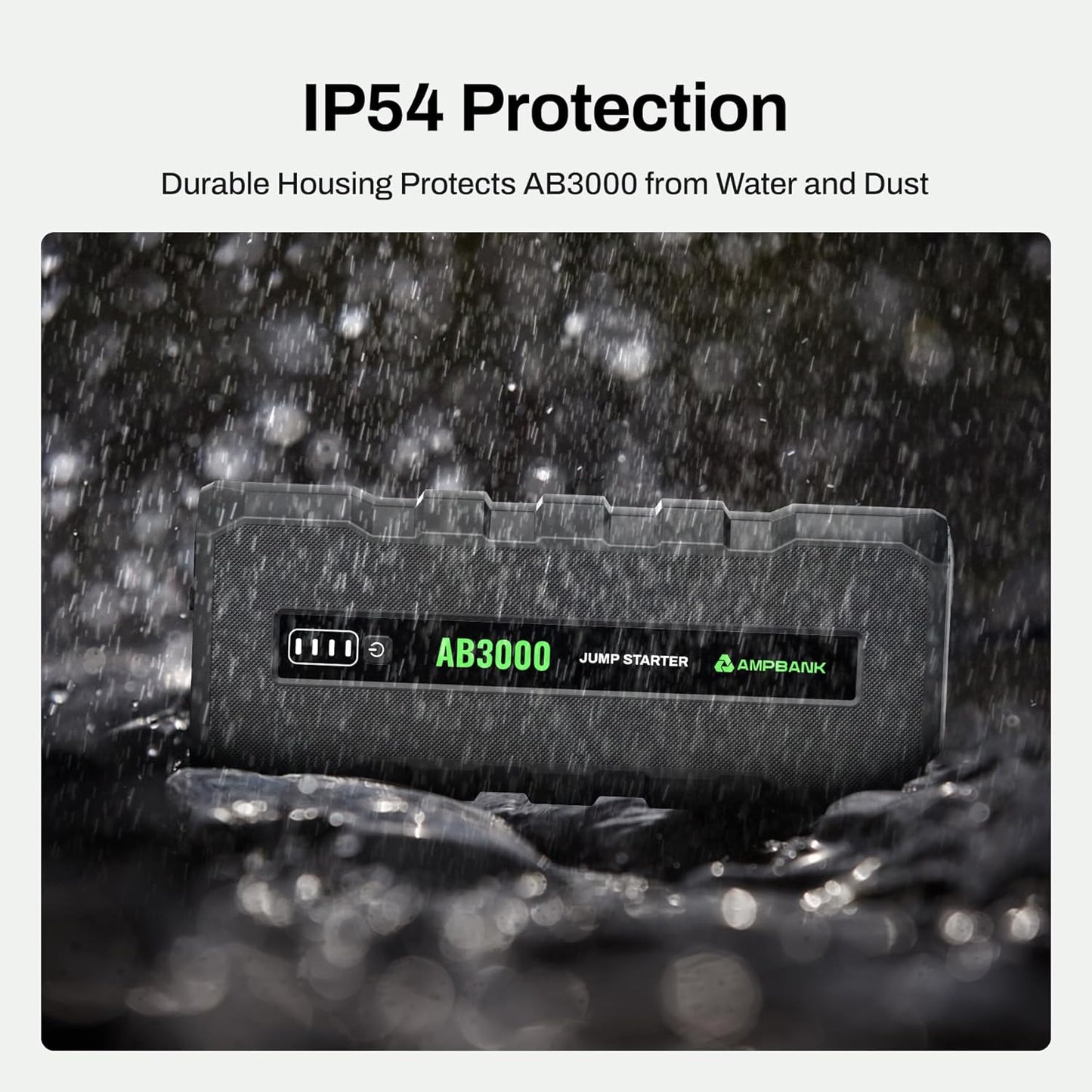 12V Battery Jump Starter 3000A, Portable, Up to 6.0L Gasoline &amp; 4.0L Diesel Engines