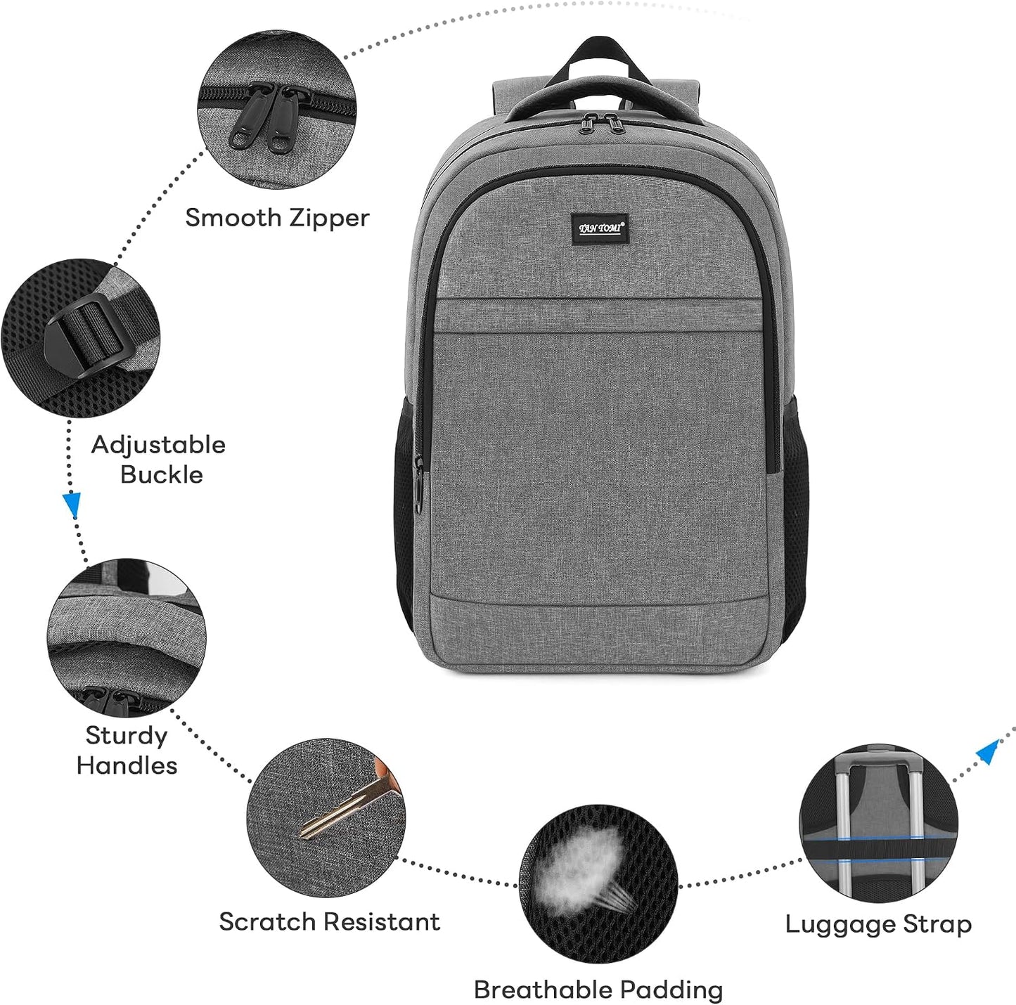 17 Inch Travel Laptop Backpack, Anti Theft &amp; USB Charging Port, Water Resistant Durable