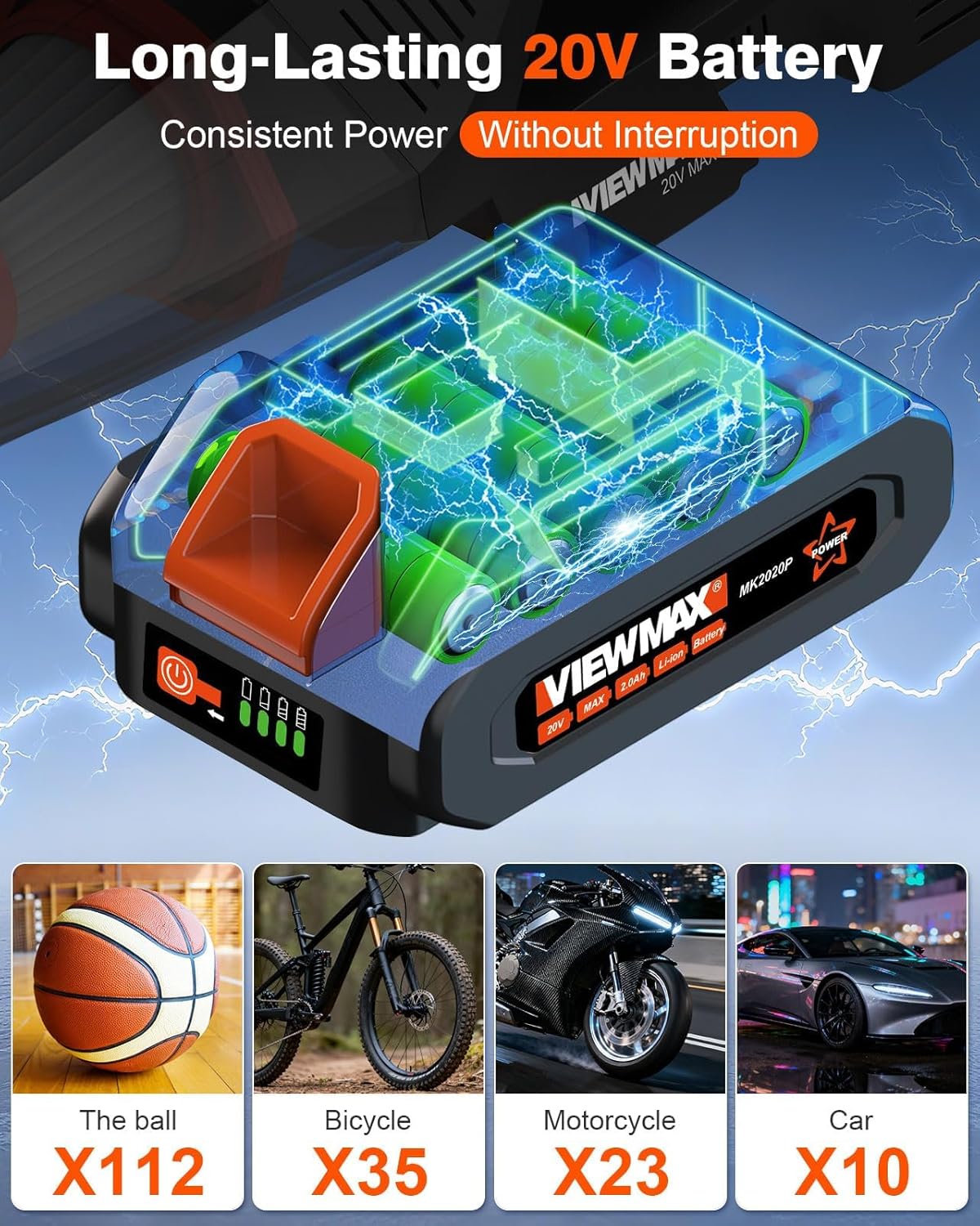 2-in-1 - 20V Cordless Handheld Vacuum Cleaner &amp; 150PSI Air Pump, 18000Pa Suction