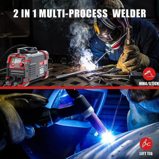 AWT Stick Welder 155Amp 2 in 1 ARC Welder/Lift TIG, 110/220V, VRD, Digital Display IGBT, MMA