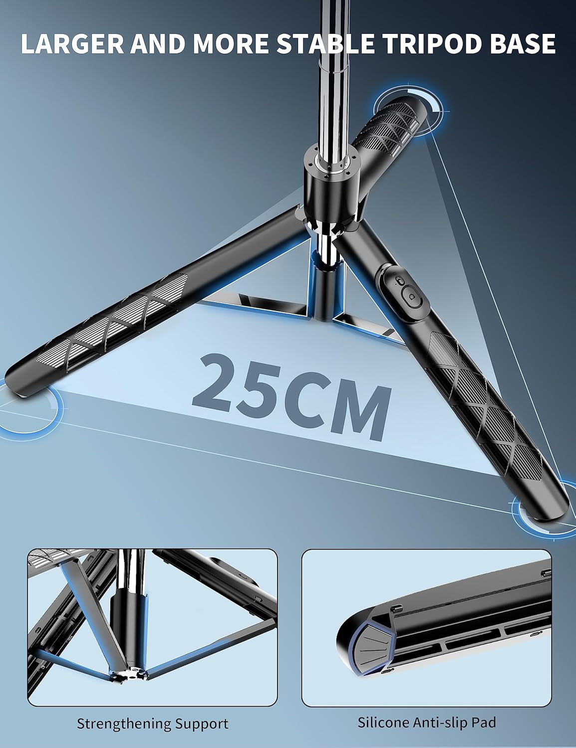 71" Phone Tripod &amp; Selfie Stick, Extendable,&nbsp; Wireless Remote, 360° Rotation