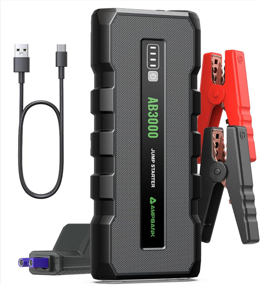 12V Battery Jump Starter 3000A, Portable, Up to 6.0L Gasoline &amp; 4.0L Diesel Engines