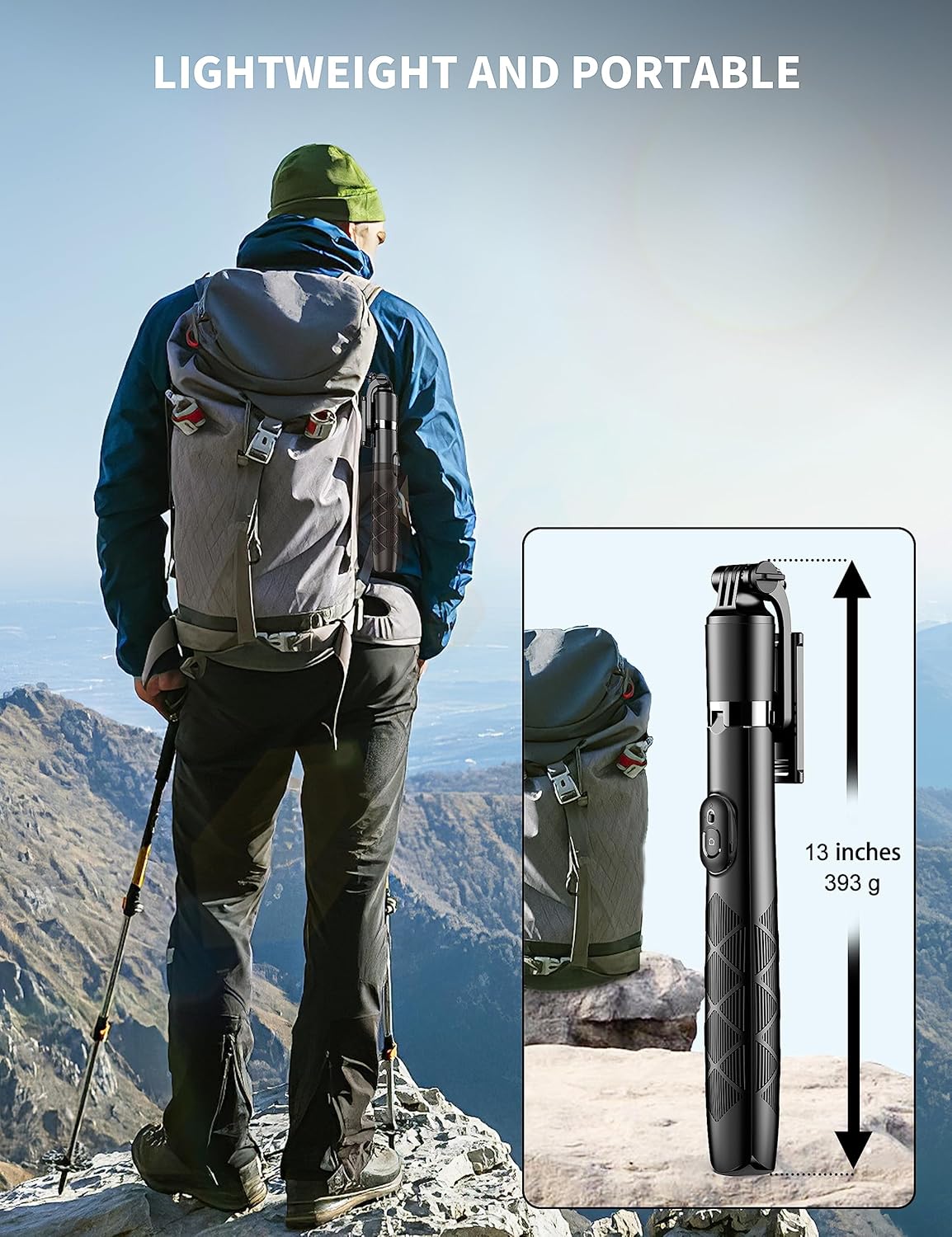 71" Phone Tripod &amp; Selfie Stick, Extendable,&nbsp; Wireless Remote, 360° Rotation