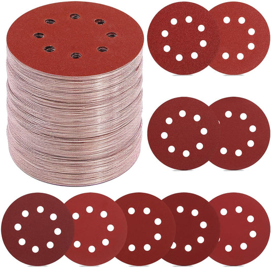 70 PCS 5 In Sanding Discs, 40 80 120 180 240 320 400 600 800 Grit Hook &amp; Loop Sandpaper