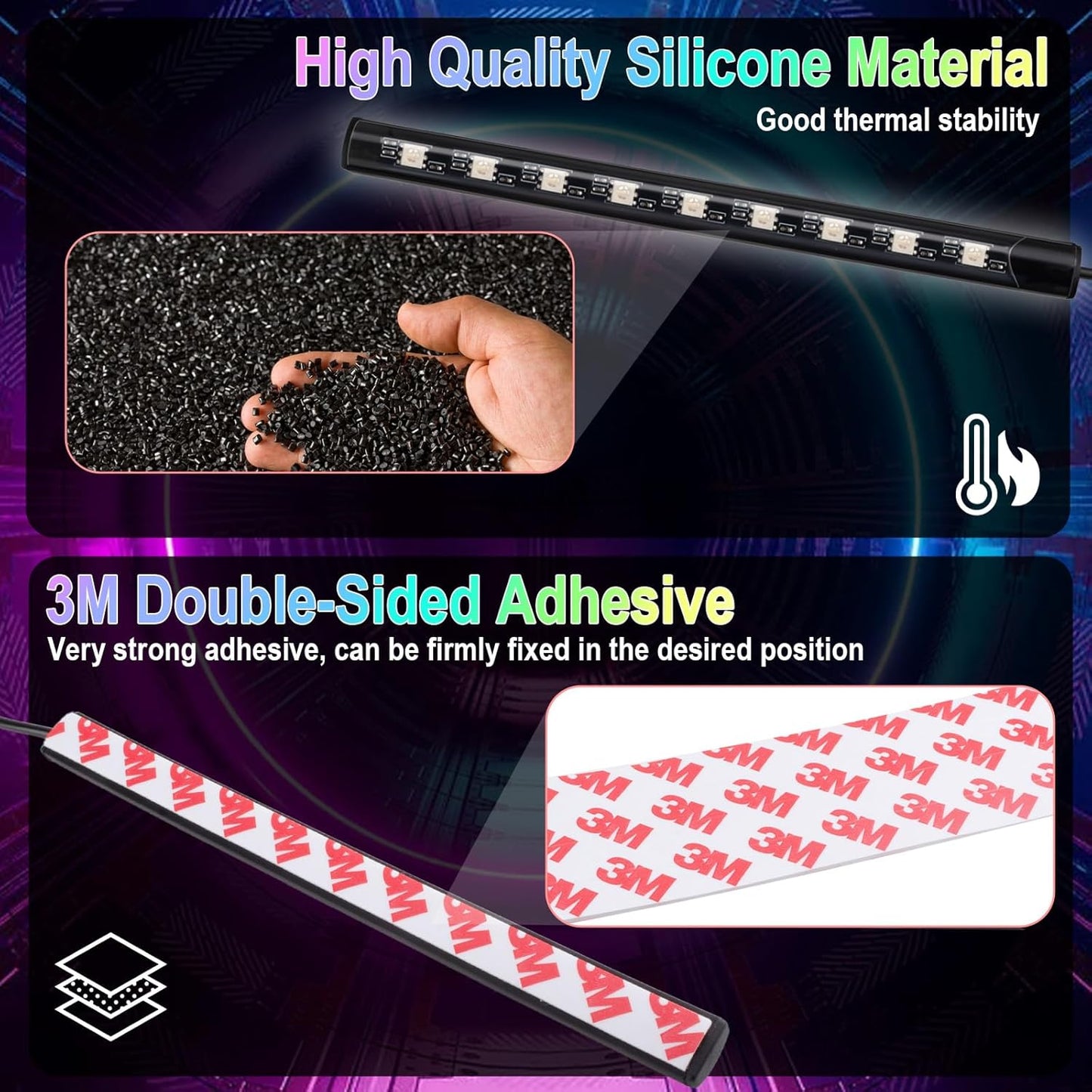 12V LED Car Interior Strip Lights, Cigarette Lighter Adapter