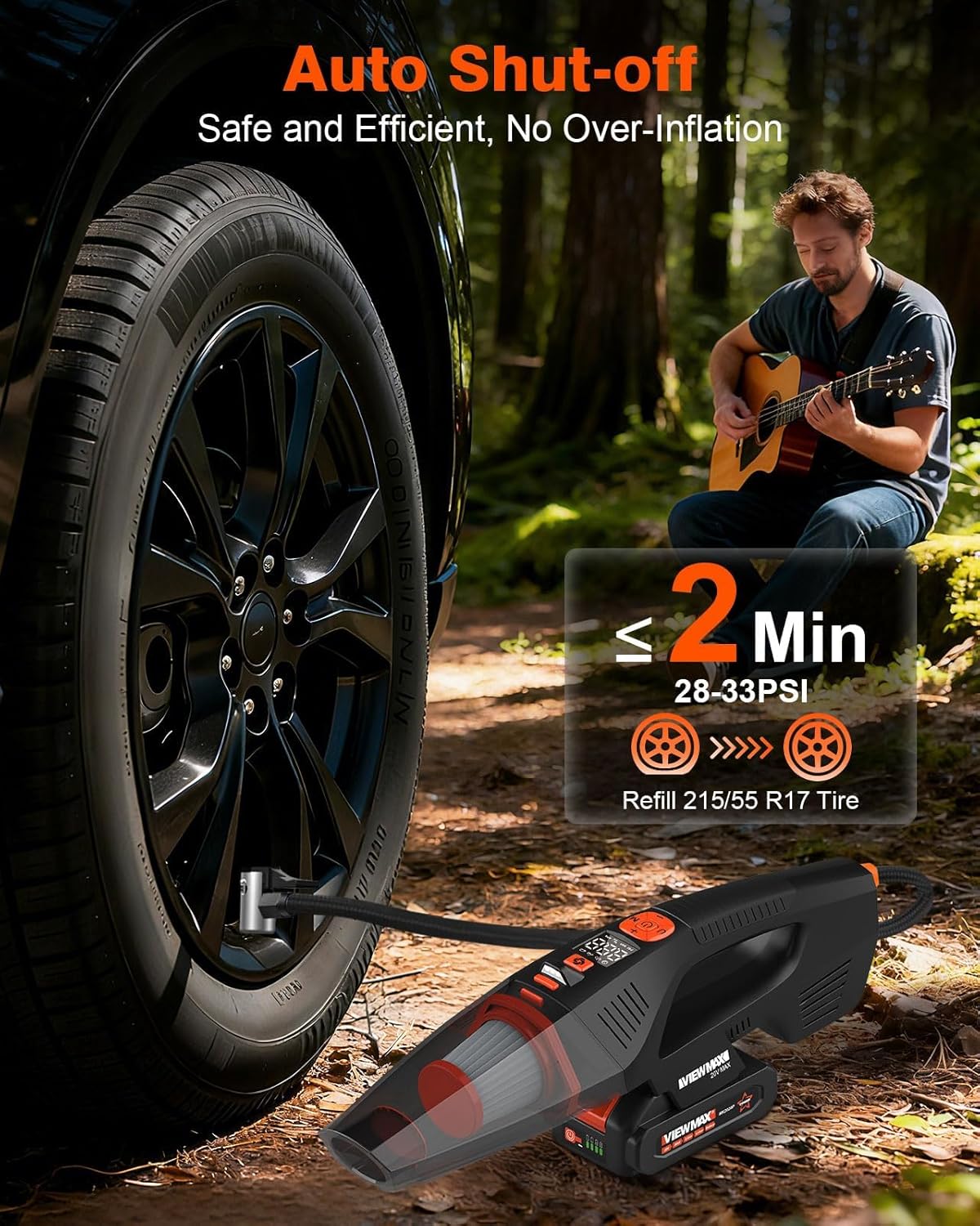 2-in-1 - 20V Cordless Handheld Vacuum Cleaner &amp; 150PSI Air Pump, 18000Pa Suction