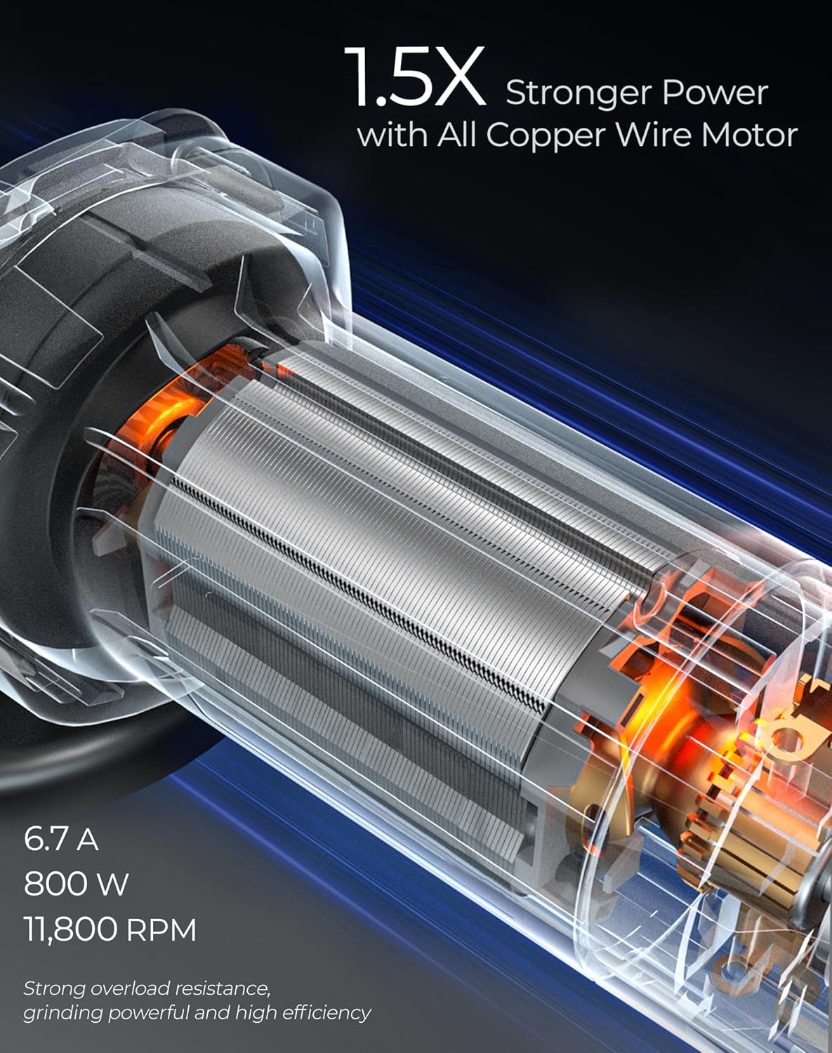 Angle Grinder 4-1/2 in 6.7-Amp Paddle Switch Cut off Tool 11800RPM Electric Grinder Power Tools