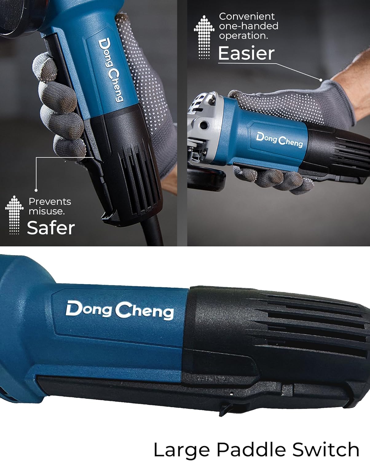 Angle Grinder 4-1/2 in 6.7-Amp Paddle Switch Cut off Tool 11800RPM Electric Grinder Power Tools