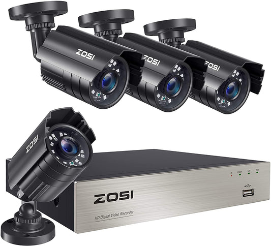 DVR ONLY - ZOSI SECURITY CAMERA SYSTEM - 8CH DVR & 4 CAMERAS 1080P FULL HD IP66 WATERPROOF | NIGHT VISION