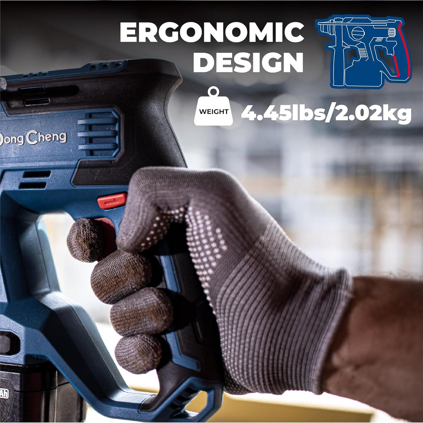 20V Max Brushless Rotary Hammer Drill, 2X4.0Ah Battery & Charger,7/8" SDS-Plus,2.1J Impact energy, 1400RPM, 4 modes