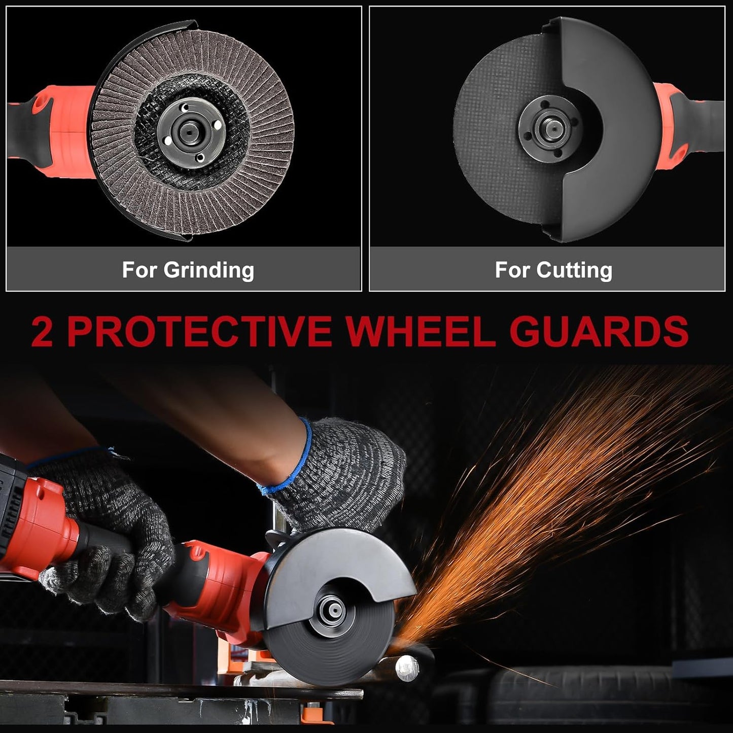 21V Cordless Angle Grinder 4-1/2 In, Brushless Motor, 2x4.0Ah Battery &amp; Charger