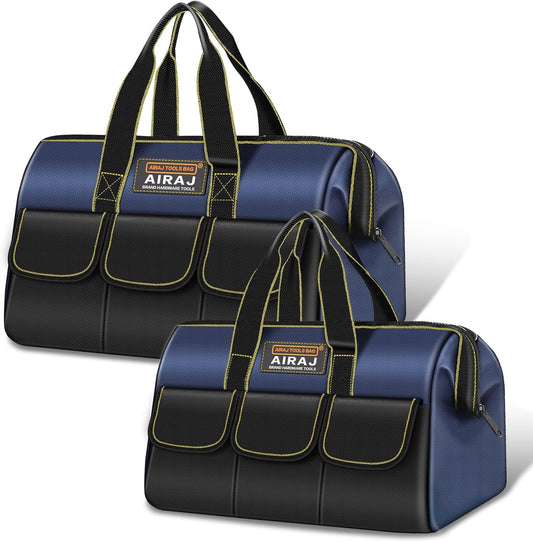 Tool Bag 2-Pack Set 18" & 16" Wide Mouth Tool Organizer for Garage Storage,Professional