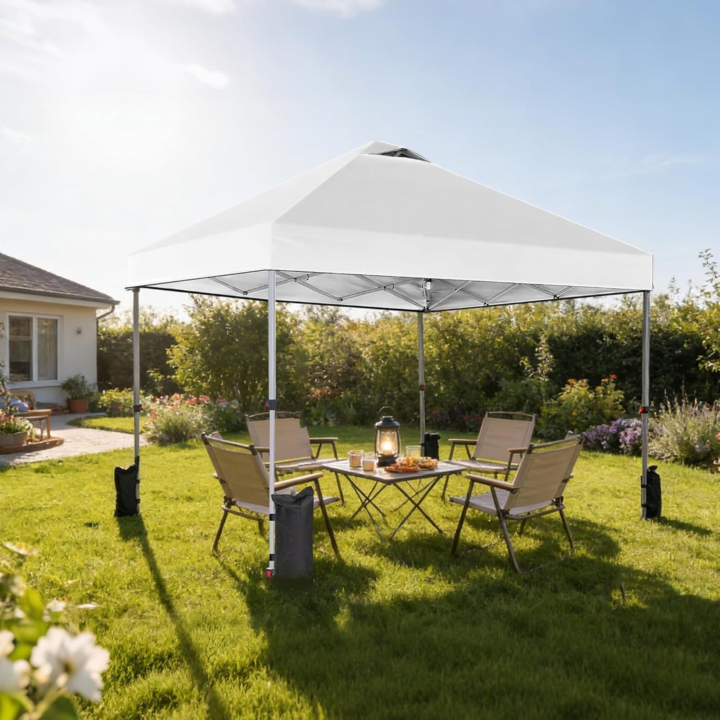 10x10ft Pop Up Canopy Tent, Heavy Duty 1-Person One Push Setup, Portable Outdoor Shelter
