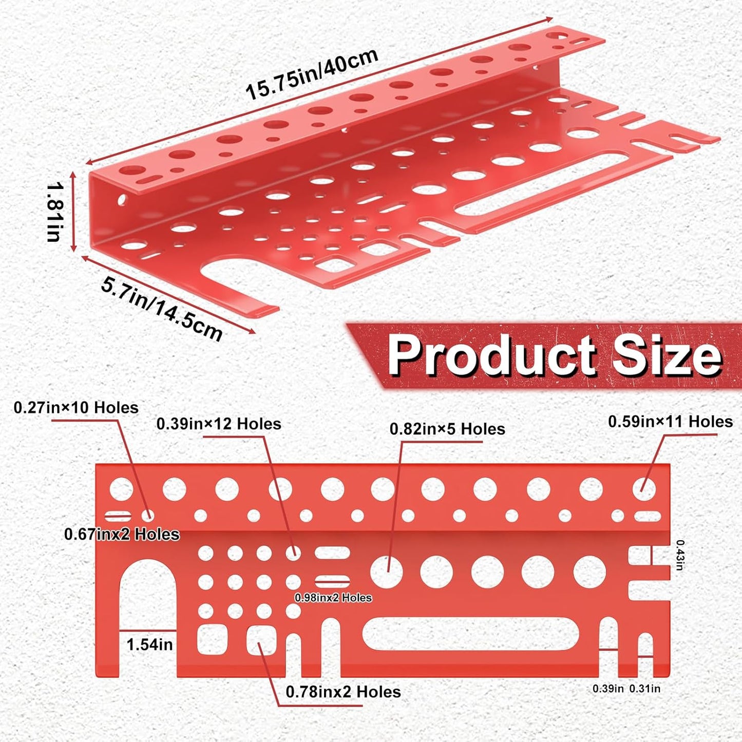 Metal Screwdriver Organizer, Wall Mount Plier Hammer Holder(Red, 1PC)