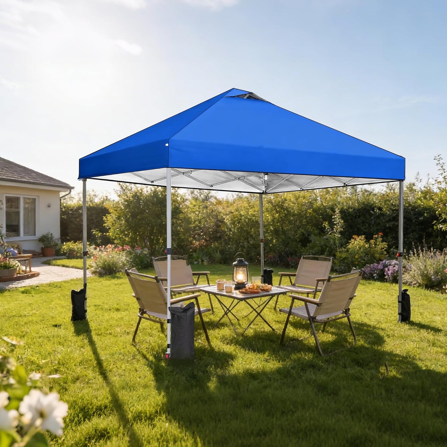 10x10ft Pop Up Canopy Tent, Heavy Duty 1-Person One Push Setup, Portable Outdoor Shelter