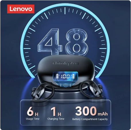 Lenovo LP75 Bluetooth 5.3 Earphones TWS Wireless Sport LED Display HiFi Stereo Gaming