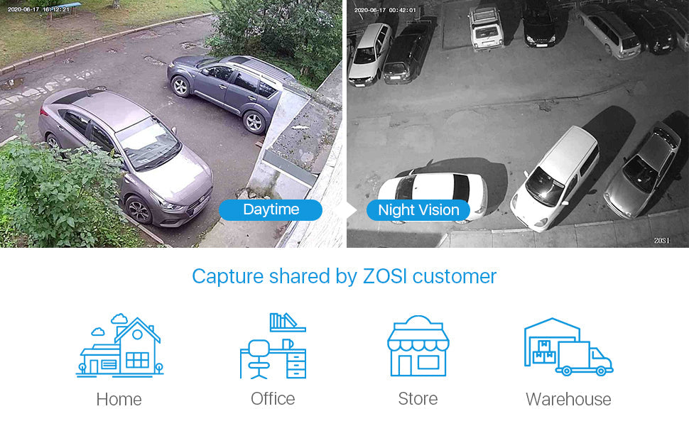 Only 4 cameras ZOSI SECURITY CAMERA SYSTEM - 8CH DVR & 4 CAMERAS 1080P FULL HD IP66 WATERPROOF | NIGHT VISION