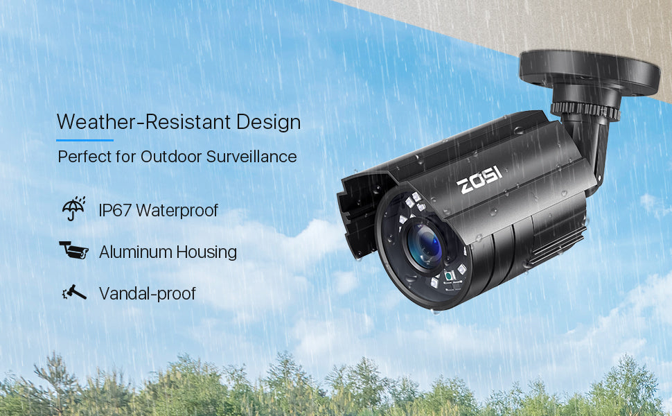 Only 4 cameras ZOSI SECURITY CAMERA SYSTEM - 8CH DVR & 4 CAMERAS 1080P FULL HD IP66 WATERPROOF | NIGHT VISION