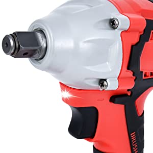 Impact Wrench Cordless 18V 2300RPM 2 Battery 1/2 Inch Brushless High Torque 210 ft-lbs (280N.m)