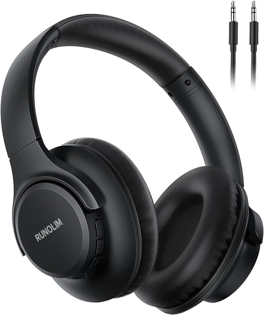 Over Ear Bluetooth Headphones, 60Hrs, Microphone, Deep Bass, Foldable