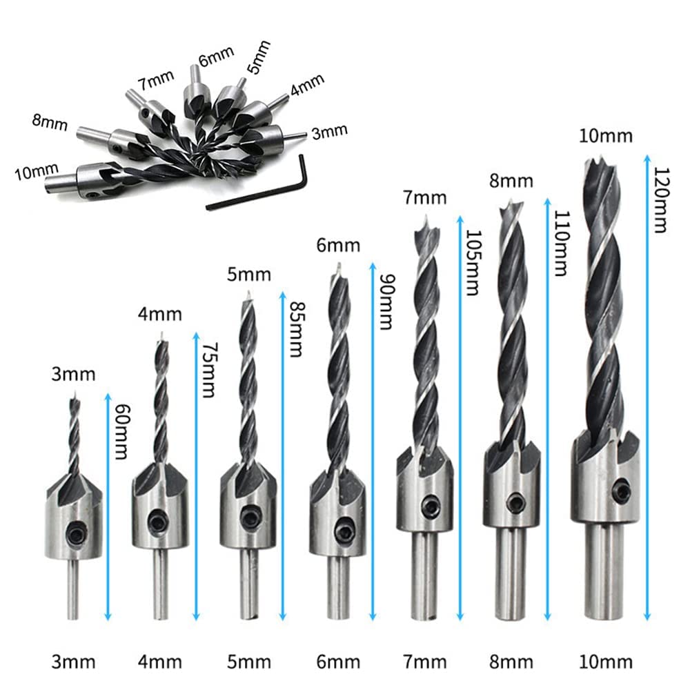 23-Pack Woodworking Chamfer Drilling Tool Set (High Speed Steel)