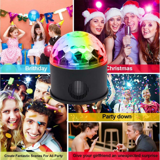 Sound Activated Disco Ball Party Lights RGB DJ Lighting, 9colors Strobe Lamp Stage Par Light