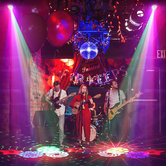 DJ Party Lights,Laser Strobe Stage Sound Activated Portable LED Projector for Indoor Parties