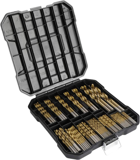 Titanium Twist Drill Bit Set High Speed Steel, Steel, Wood, Plastic, Metal, Copper, Aluminum Alloy