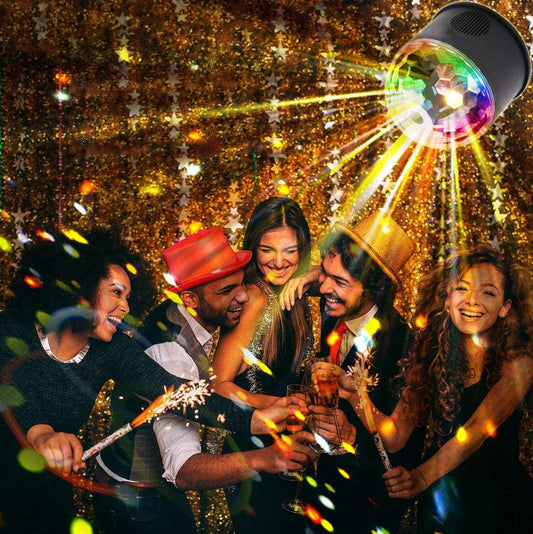 Sound Activated Disco Ball Party Lights RGB DJ Lighting, 9colors Strobe Lamp Stage Par Light