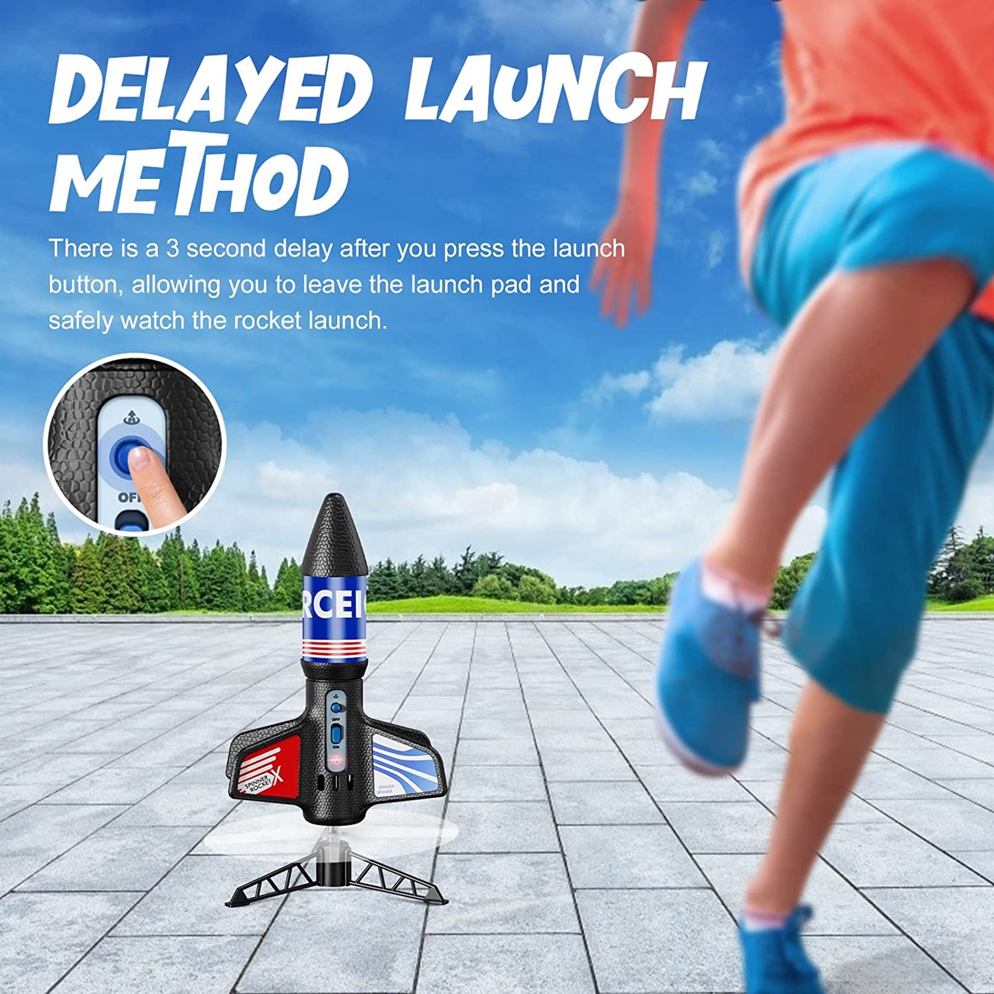 Rocket Launcher, 170 Feet of Flight Altitude, Model Rocket Kits with Launch Set
