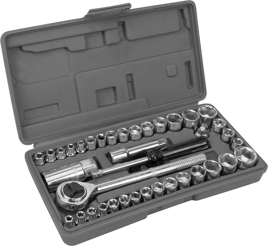W1173 SAE/Metric 40-Piece SAE and Metric Socket Set, 1/4" & 3/8" Drive