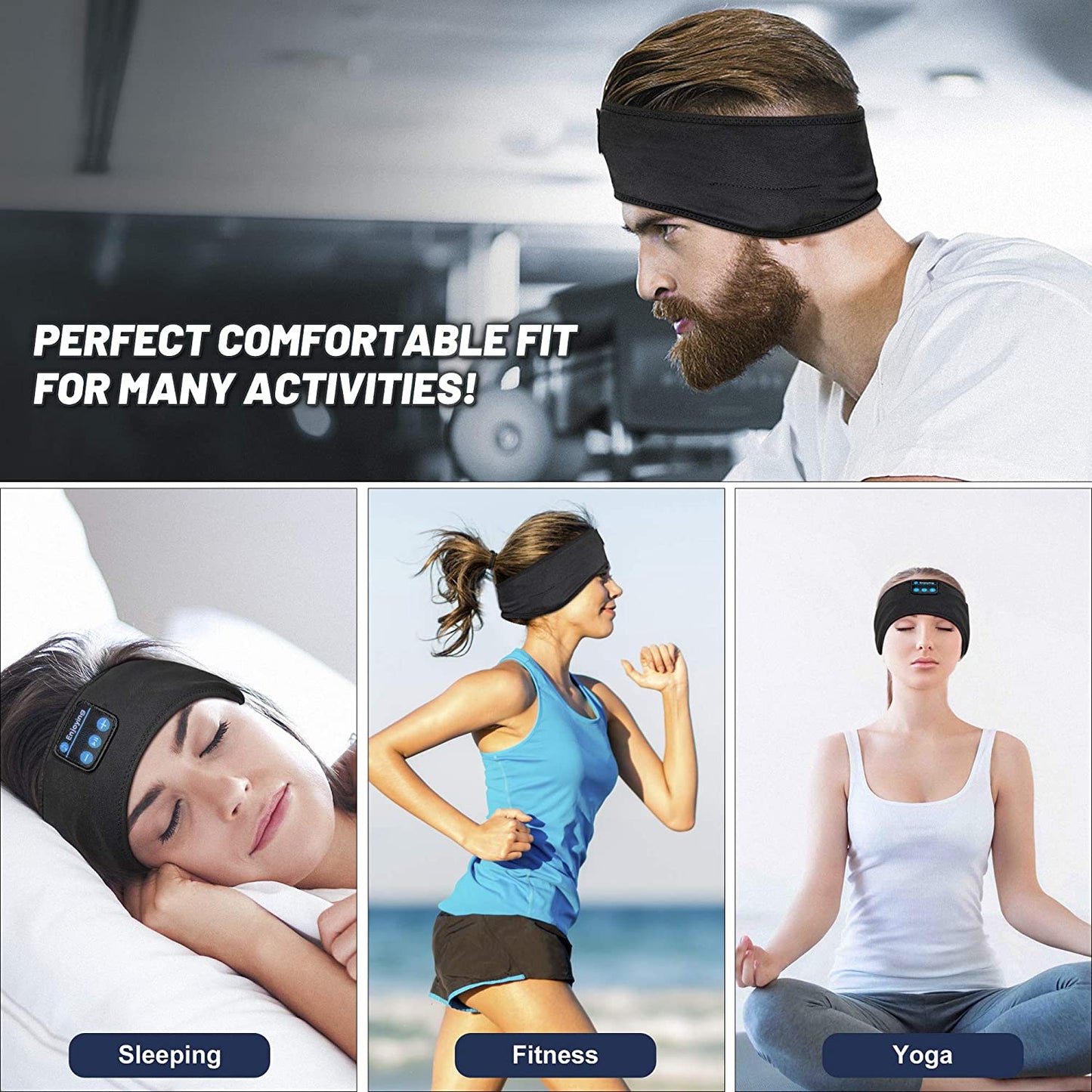 Sleep Headphones Bluetooth Sports Headband, Wireless Sports