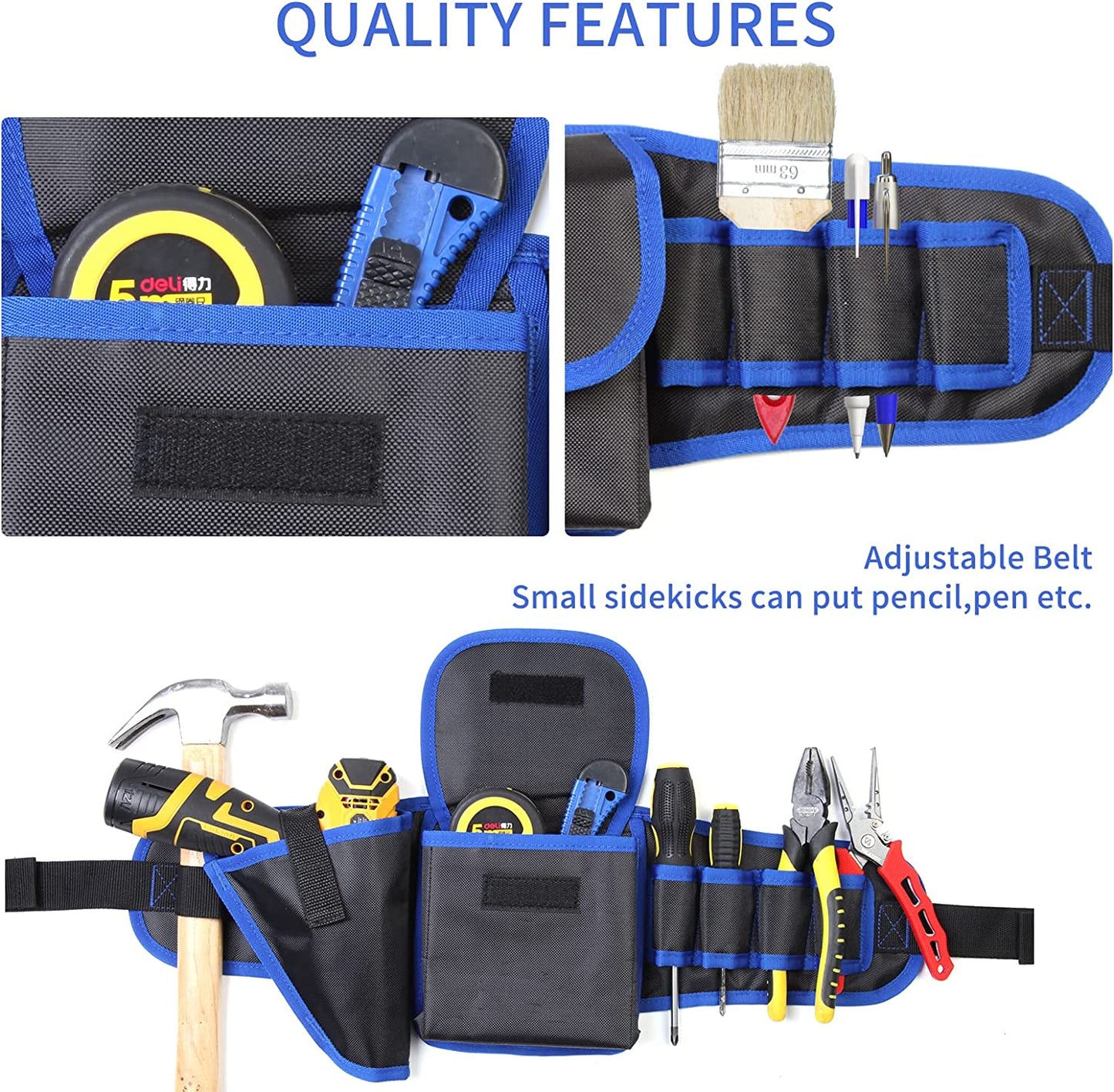 Tool Waist Bag Belt Heavy Duty Construction, Pouch Bag Apron Adjustable Waist Belt