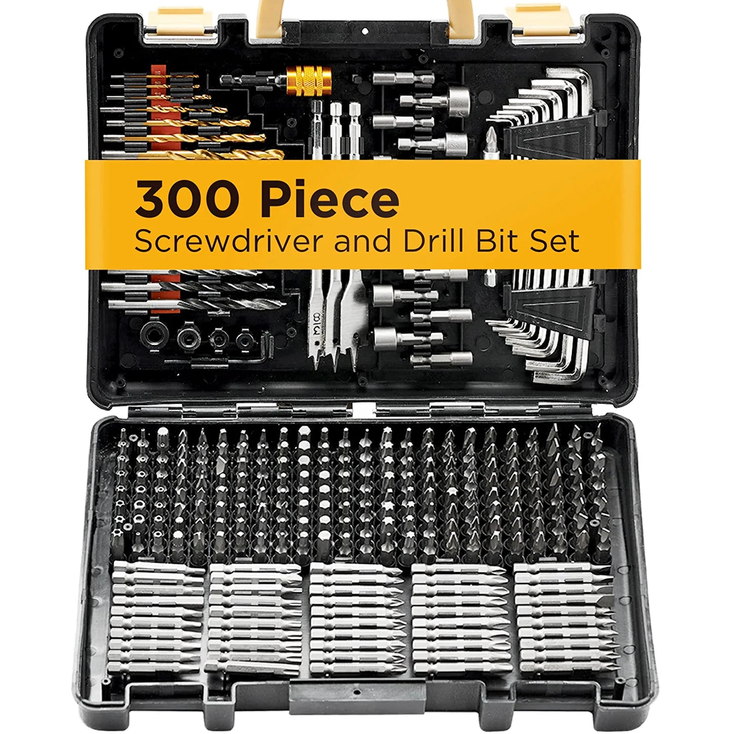 300 Piece Ultimate Screwdriver & Drill Bit Combination Set - High Grade Carbon Steel
